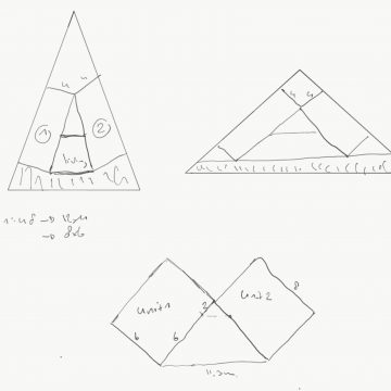 Shape studies for triangular dream house