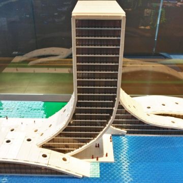 Lego model of a building design by BIG architecture